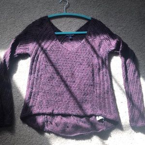 American Eagle Plum/Purple V-Neck Sweater